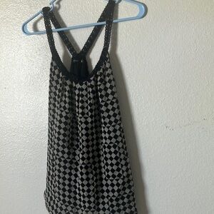 FINAL MARKDOWN Vivian Checkered Women's lined RACERBACK Top medium